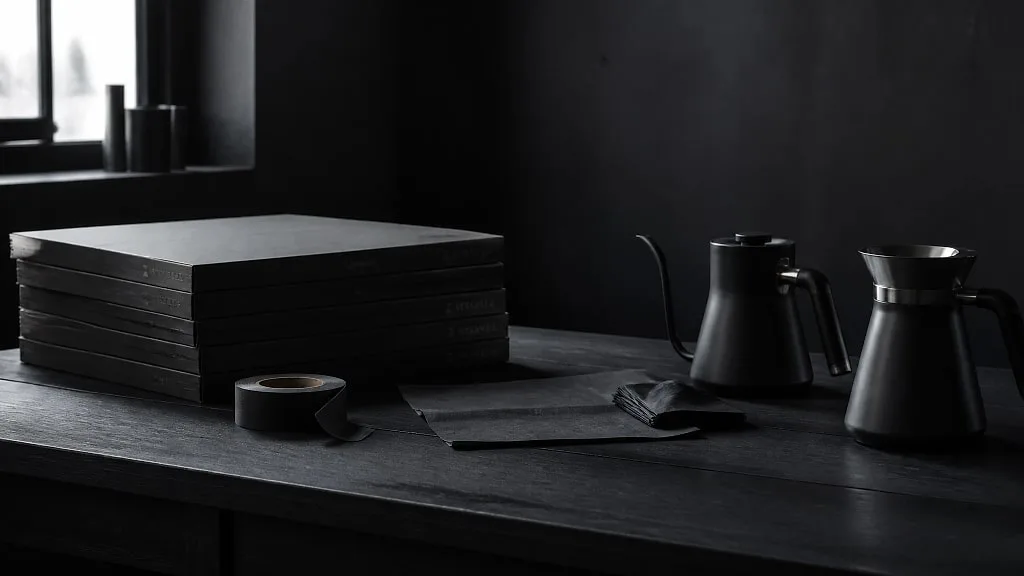 The NYRAVEX packing bench with flat boxes, tape and kettles