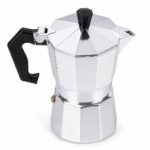 Aluminium Moka Pot, 150 ml, top three-quarter angle
