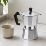 Aluminium Moka Pot, 150 ml, at rest