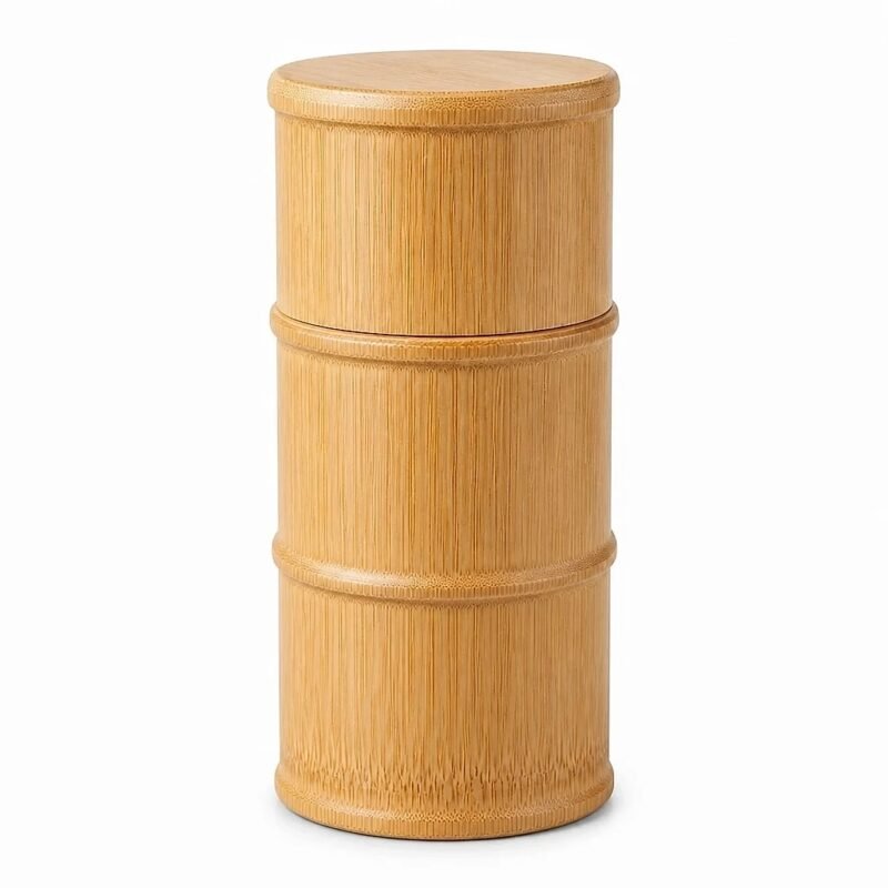 Bamboo Storage Canister, 18 cm, side profile