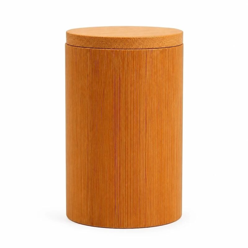 Bamboo Tea Caddy, side profile