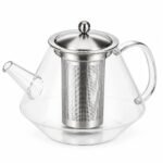 Borosilicate Glass Teapot, 750 ml, top three-quarter angle