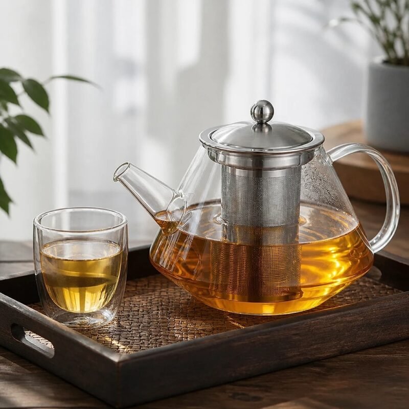 Borosilicate Glass Teapot, 750 ml, at rest