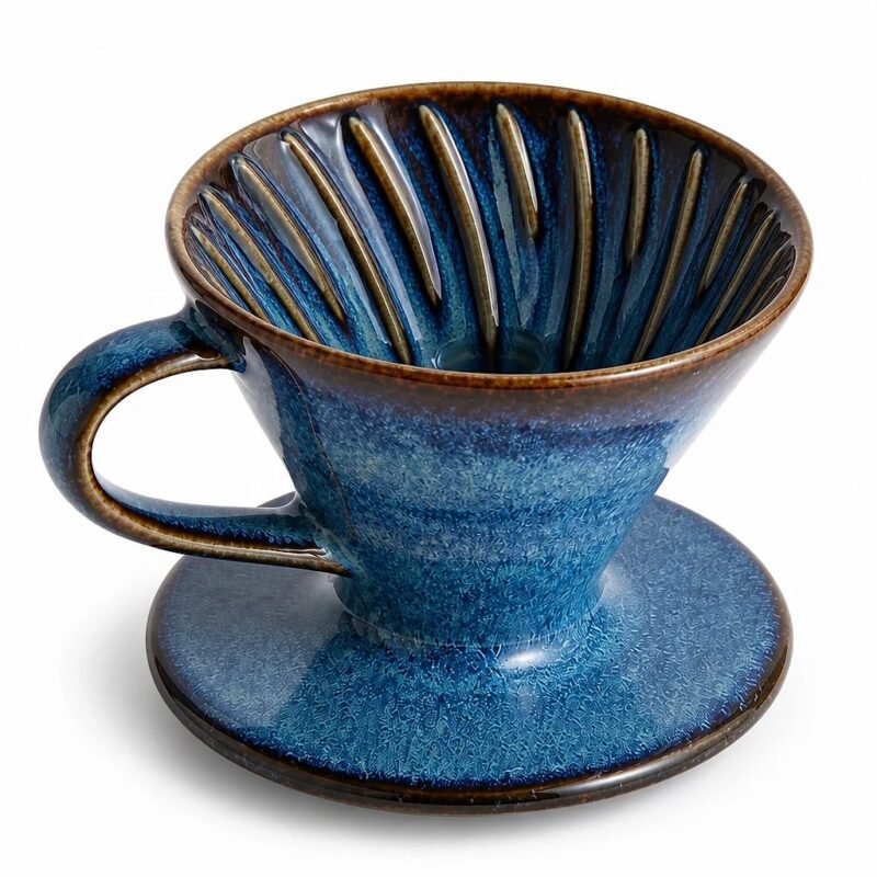 Ceramic Pour Over Dripper, top three-quarter angle