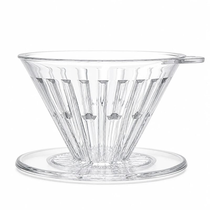 Clear Pour Over Dripper, 1 to 4 Cups, side profile