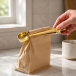 Coffee Scoop with Bag Clip, in use