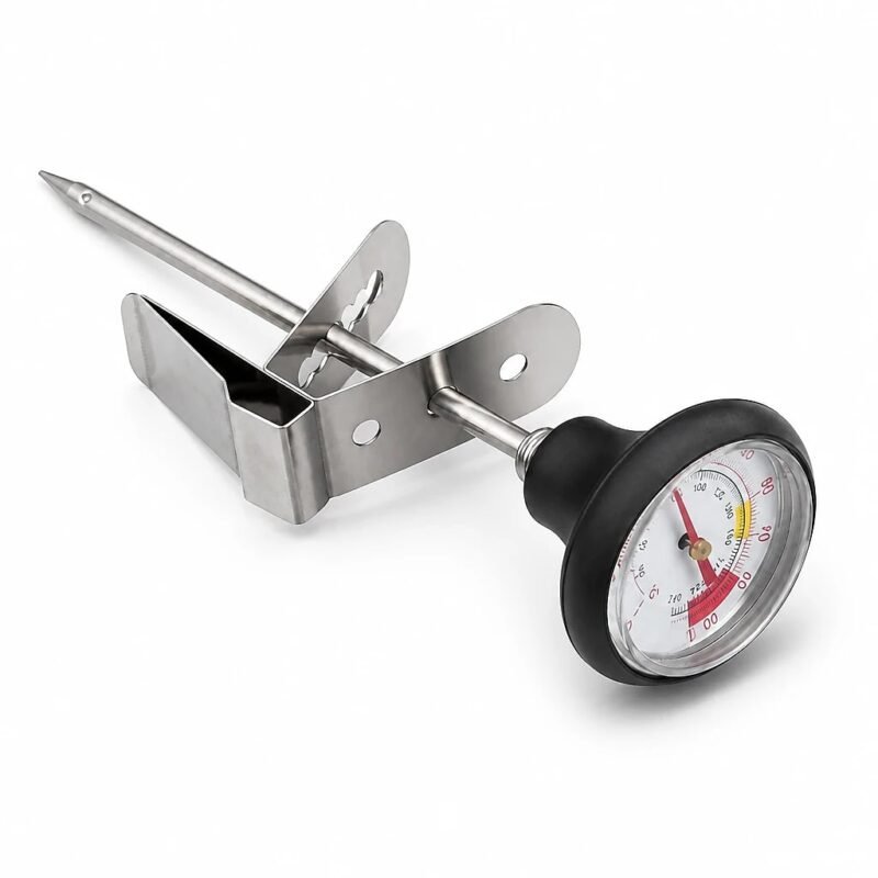 Coffee Thermometer with Pitcher Clip, top three-quarter angle
