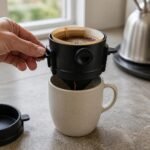 Portable Paperless Pour Over Dripper, in use