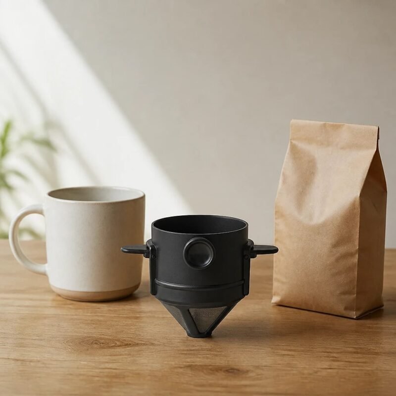 Portable Paperless Pour Over Dripper, in a kitchen setting