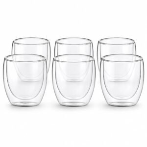 Double Wall Borosilicate Glass Cups, Set of Six, main packshot