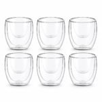 Double Wall Borosilicate Glass Cups, Set of Six, side profile