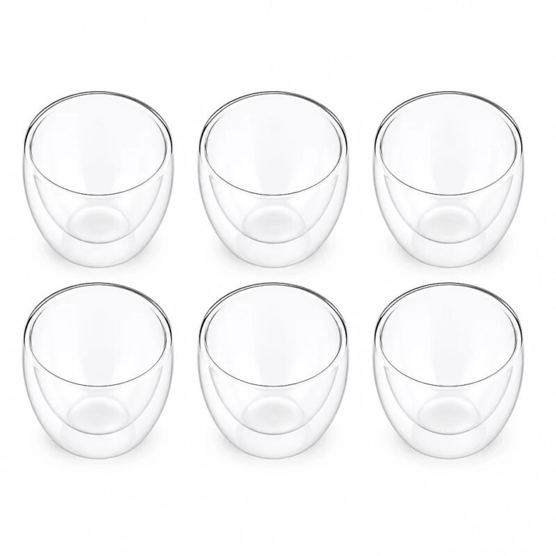 Double Wall Borosilicate Glass Cups, Set of Six, what is in the box