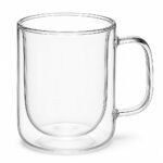 Double Wall Glass Mug with Handle, side profile