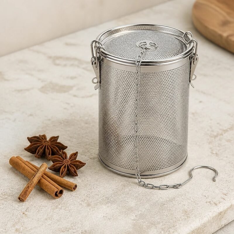 Fine Mesh Tea and Spice Strainer, 0.7 L, at rest