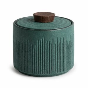 Fluted Ceramic Tea Caddy, main packshot