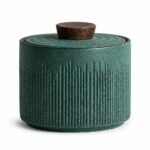 Fluted Ceramic Tea Caddy — side profile Fluted Ceramic Tea Caddy, side profile