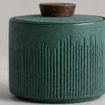 Fluted Ceramic Tea Caddy — detail Fluted Ceramic Tea Caddy, detail