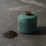 Fluted Ceramic Tea Caddy — at rest Fluted Ceramic Tea Caddy, at rest