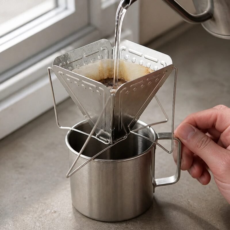 Folding Pour Over Stand, in use