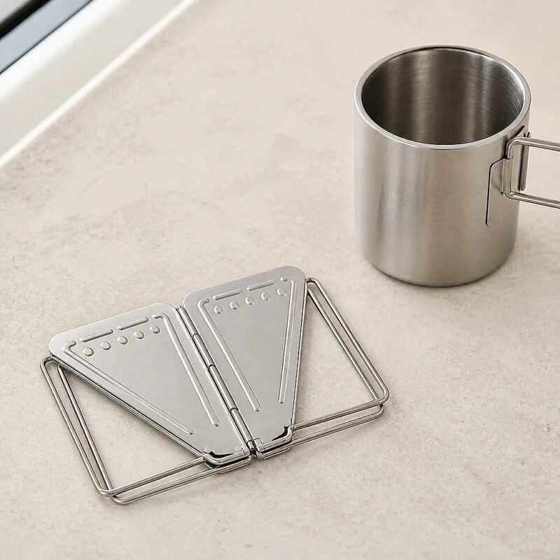 Folding Pour Over Stand, at rest