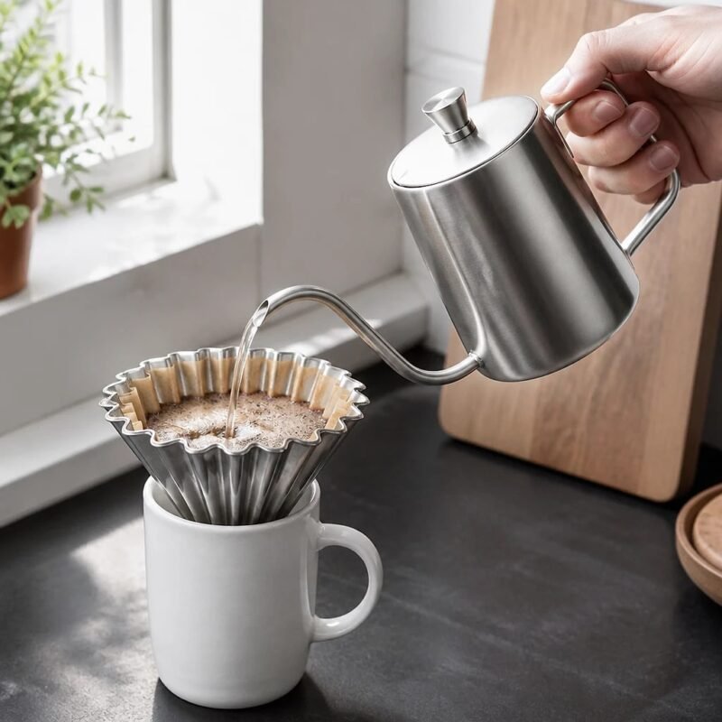 Gooseneck Pour Over Kettle, 350 ml, in use