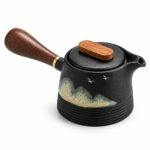Hand Painted Side Handle Teapot, 290 ml — top three-quarter angle Hand Painted Side Handle Teapot, 290 ml, top three-quarter angle