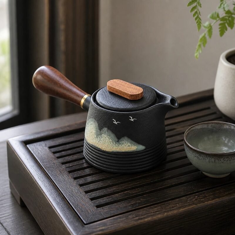 Hand Painted Side Handle Teapot, 290 ml, at rest