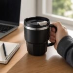 Insulated Travel Mug, 400 ml, in use