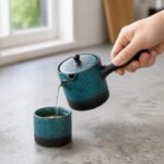 Kyusu Side Handle Teapot, 150 ml — in use Kyusu Side Handle Teapot, 150 ml, in use