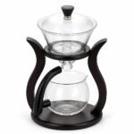 Magnetic Gongfu Tea Brewer with Stand, top three-quarter angle