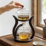 Magnetic Gongfu Tea Brewer with Stand, in use