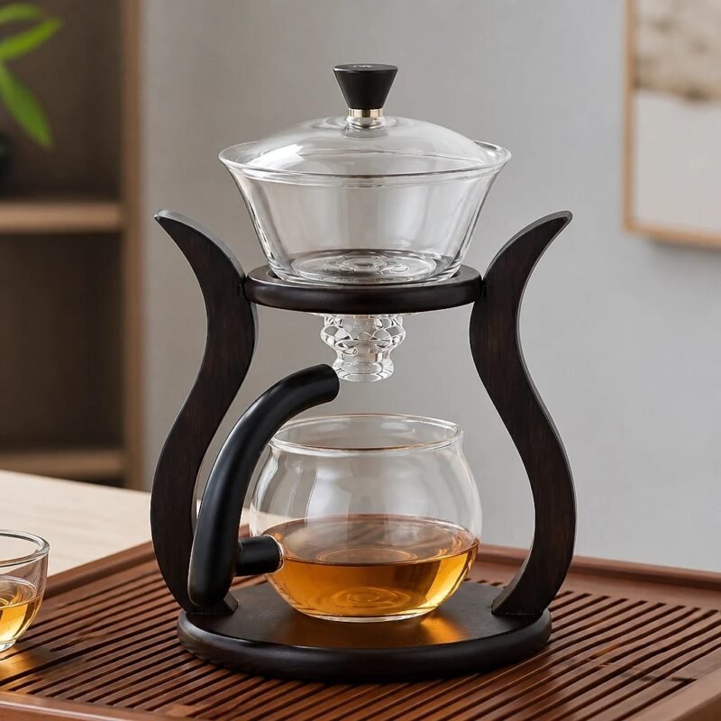 Magnetic Gongfu Tea Brewer with Stand, at rest