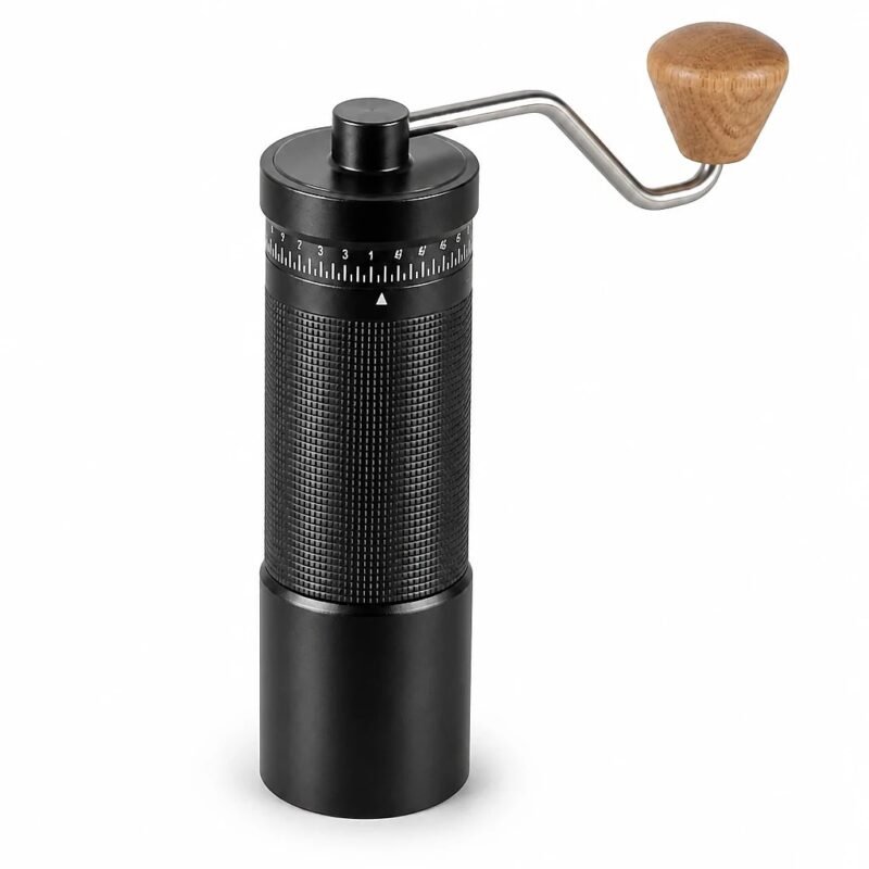 Manual Burr Coffee Grinder, 38 mm, top three-quarter angle