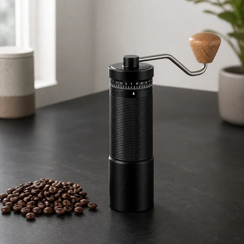 Manual Burr Coffee Grinder, 38 mm, at rest