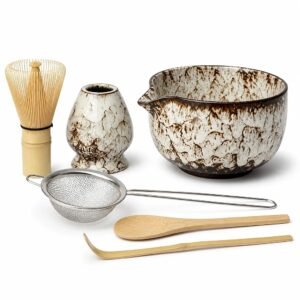 Matcha Whisk and Bowl Set, Six Pieces, main packshot