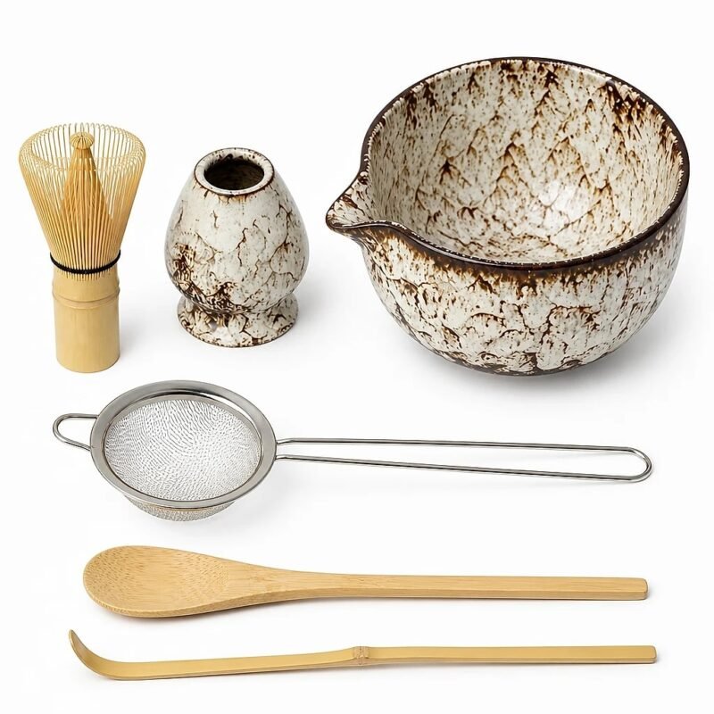 Matcha Whisk and Bowl Set, Six Pieces, what is in the box