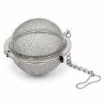 Mesh Tea Infuser Ball with Chain — top three-quarter angle Mesh Tea Infuser Ball with Chain, top three-quarter angle