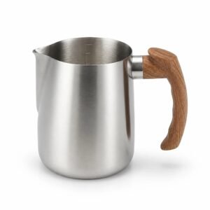 Milk Frothing Pitcher with Wood-Effect Handle, main packshot