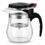 Press Button Glass Tea Brewer, 500 ml — side profile Press Button Glass Tea Brewer, 500 ml, side profile
