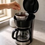 Reusable Basket Coffee Filter, Number 4, in use