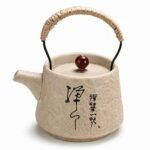 Rope Handle Ceramic Teapot, 400 ml — top three-quarter angle Rope Handle Ceramic Teapot, 400 ml, top three-quarter angle