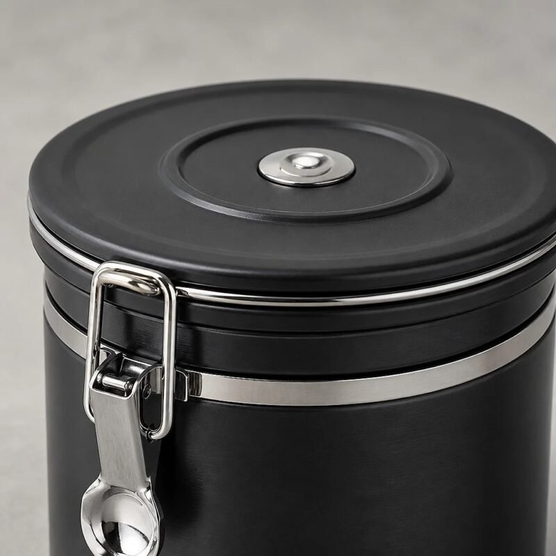 Stainless Steel Coffee Canister with One-Way Valve, detail