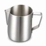Stainless Steel Milk Frothing Jug, top three-quarter angle