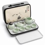 Travel Tea Set with Carry Case — top three-quarter angle Travel Tea Set with Carry Case, top three-quarter angle