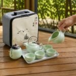 Travel Tea Set with Carry Case — in use Travel Tea Set with Carry Case, in use