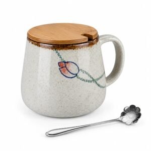 Ceramic Mug with Lid and Spoon