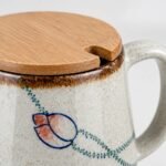 Ceramic Mug with Lid and Spoon, detail Ceramic Mug with Lid and Spoon
