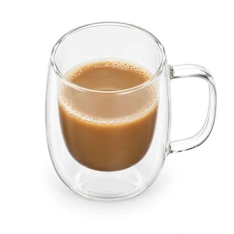 Double Wall Glass Coffee Cup, 450 ml