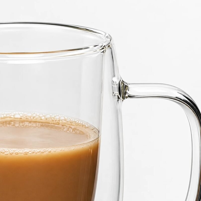 Double Wall Glass Coffee Cup, 450 ml