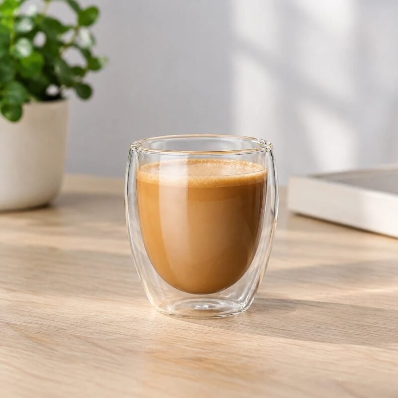 Double Wall Glass Cup, 80 ml